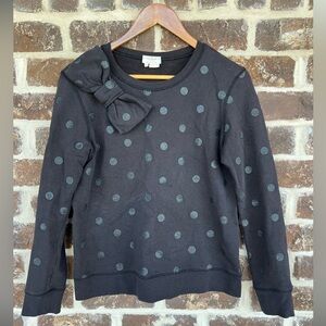 Kate Spade: Black Polka Dot Sweater with Bow Accent: Size XS